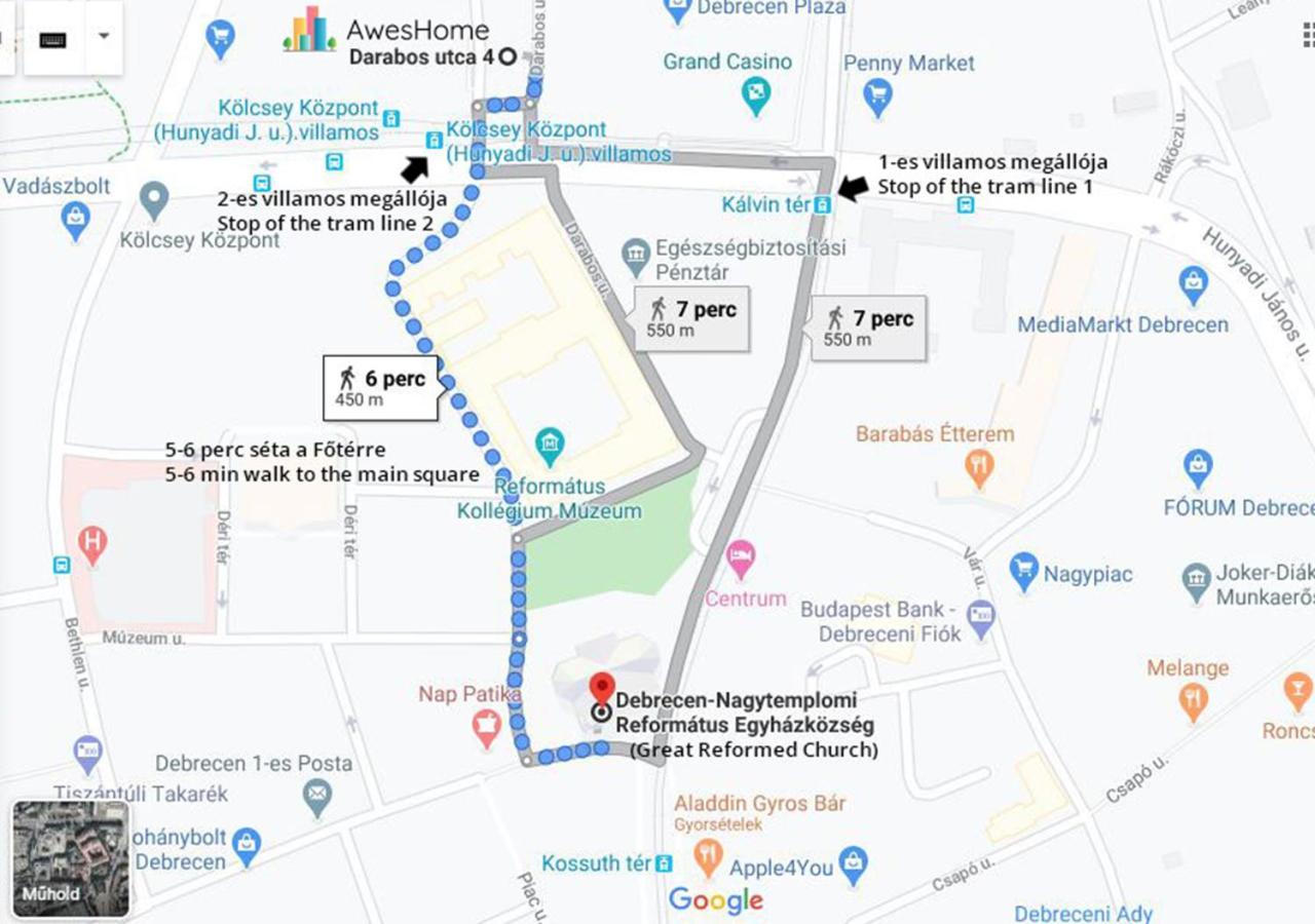 Aweshome City Apartment - 3 Bedrooms And Free Parking 德布勒森 外观 照片